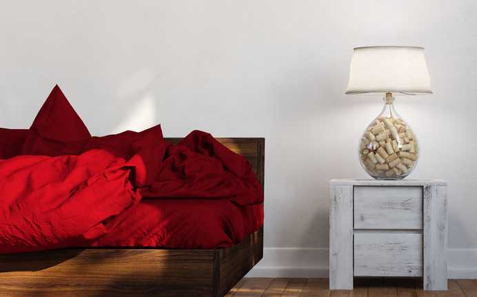 تصميم غرف النوم استخدام اللون الأحمر